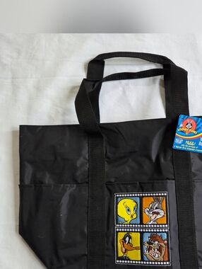 Looney Tunes Black Tote Bag with Character Patch